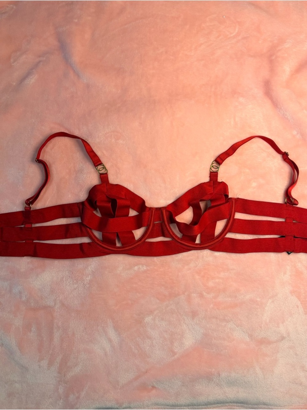 Victoria's Secret Red Strappy Cage Underwire Bra